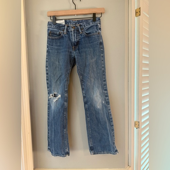 Abercrombie Kids Size 10 Distressed Jeans – Y2K Style Raw Hem Vintage Wash - Picture 9 of 9